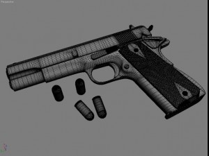 colt 1911 bullets 3Dモデル