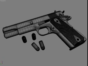 colt 1911 bullets 3D Model