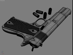 colt 1911 bullets 3D Model