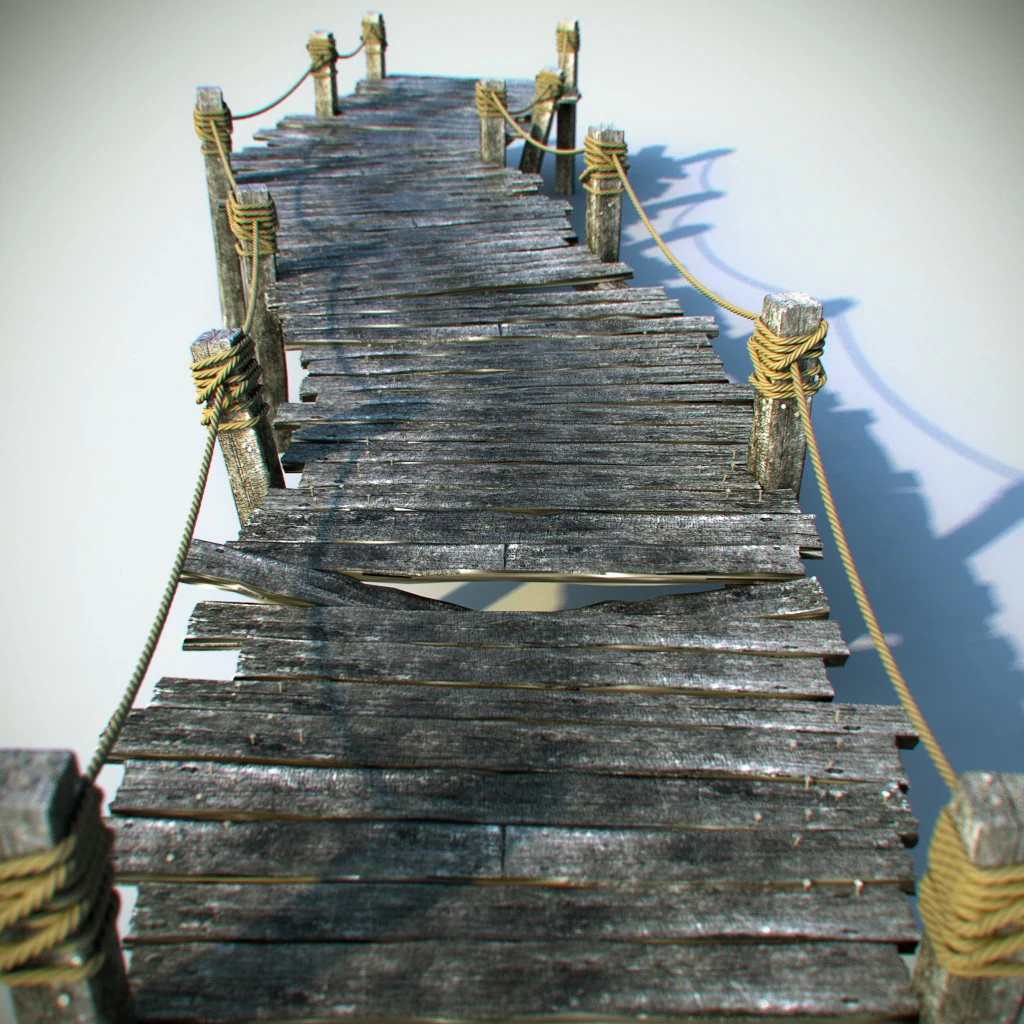old bridge 3D Model .c4d .max .obj .3ds .fbx .stl .blend 