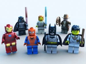 lego movie figures set 3D Model
