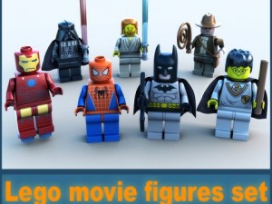 lego movie figures set 3D 모델
