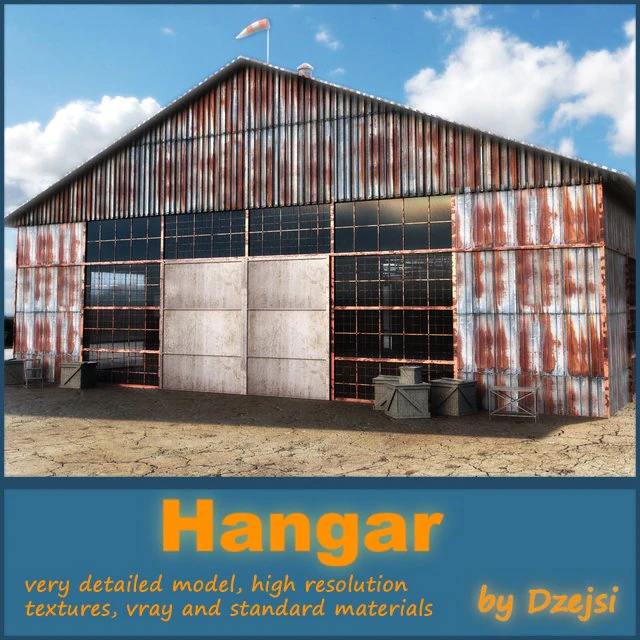 hangar 3D Model .c4d .max .obj .3ds .fbx .stl .blend 