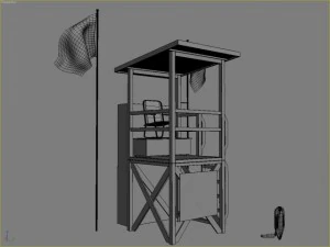 lifeguard tower 1 3D Model