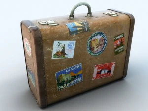 vecchia grande valigia Modello 3D