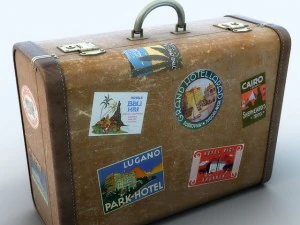 vecchia grande valigia Modello 3D