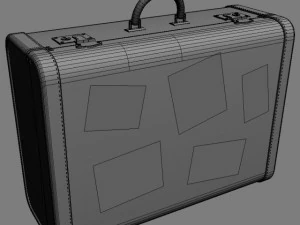 vecchia grande valigia Modello 3D