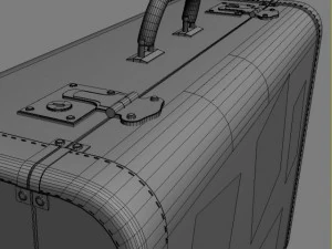 vecchia grande valigia Modello 3D