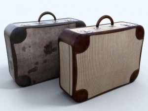 old big suitcases clean and dirty 3D Model