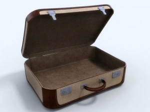 old big suitcases clean and dirty 3D Model