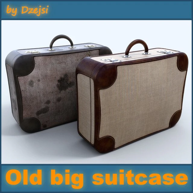 old big suitcases clean and dirty 3D Model .c4d .max .obj .3ds .fbx .stl .blend