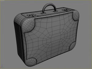 old big suitcases clean and dirty 3D Model