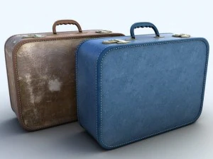 old big suitcases 2 colors 3D Model