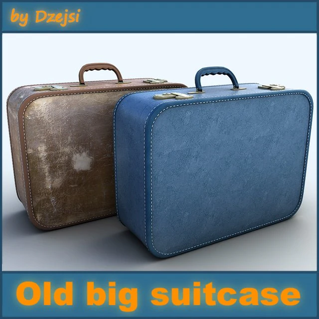 old big suitcases 2 colors 3D Model .c4d .max .obj .3ds .fbx .stl .blend