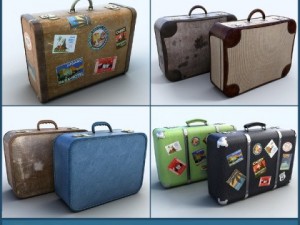 old suitcases set 3D 모델