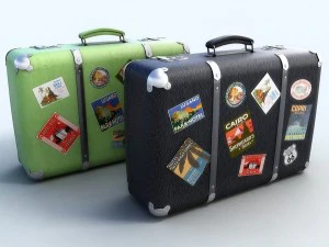 set di vecchie valigie Modello 3D