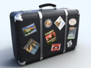 set di vecchie valigie Modello 3D