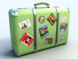 set di vecchie valigie Modello 3D