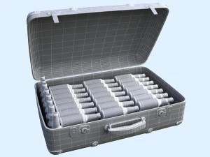 set di vecchie valigie Modello 3D