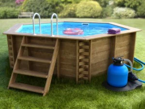 piscina de agua de madera casera Modelo 3D