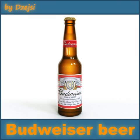 budweiser beer 3D Model .c4d .max .obj .3ds .fbx .stl .blend 