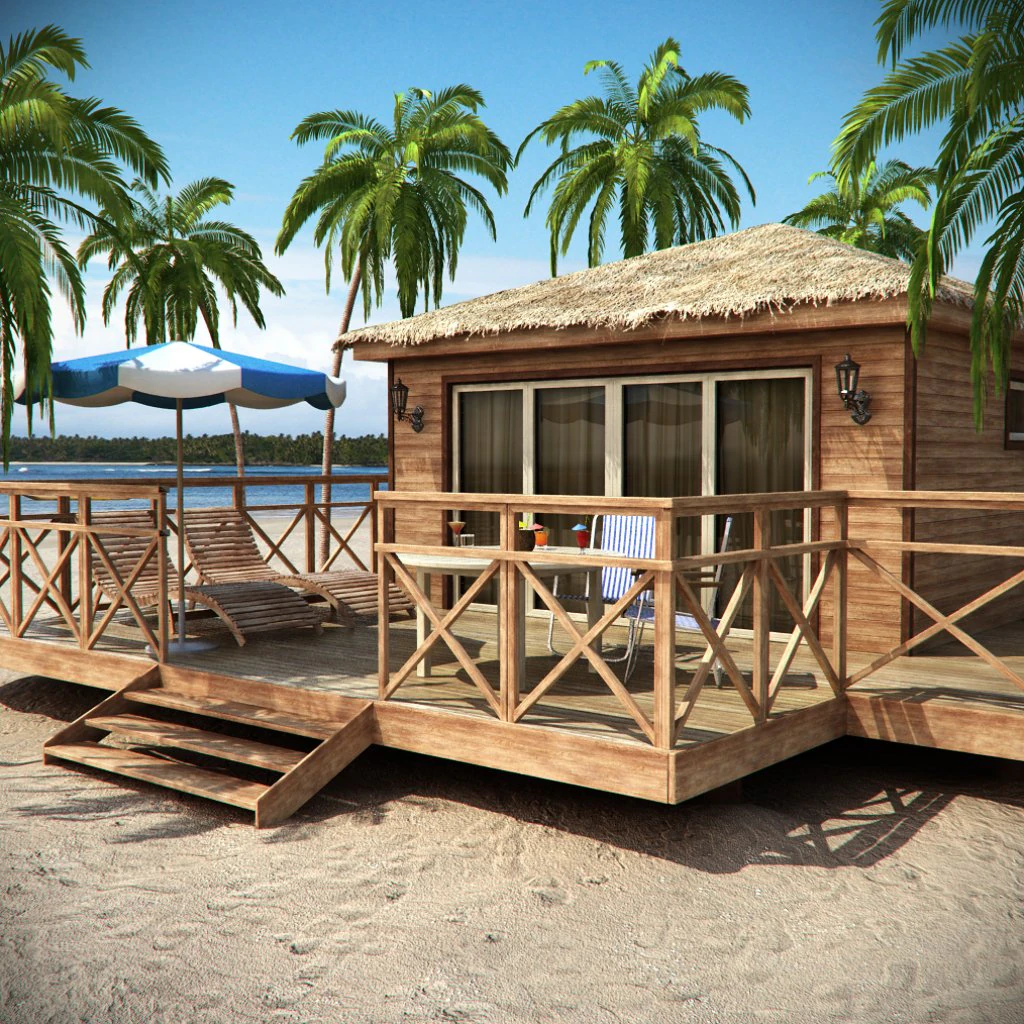 small beach house 3D Model .c4d .max .obj .3ds .fbx .stl .blend 
