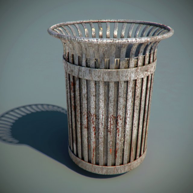 trash basket 3D Model .c4d .max .obj .3ds .fbx .stl .blend 