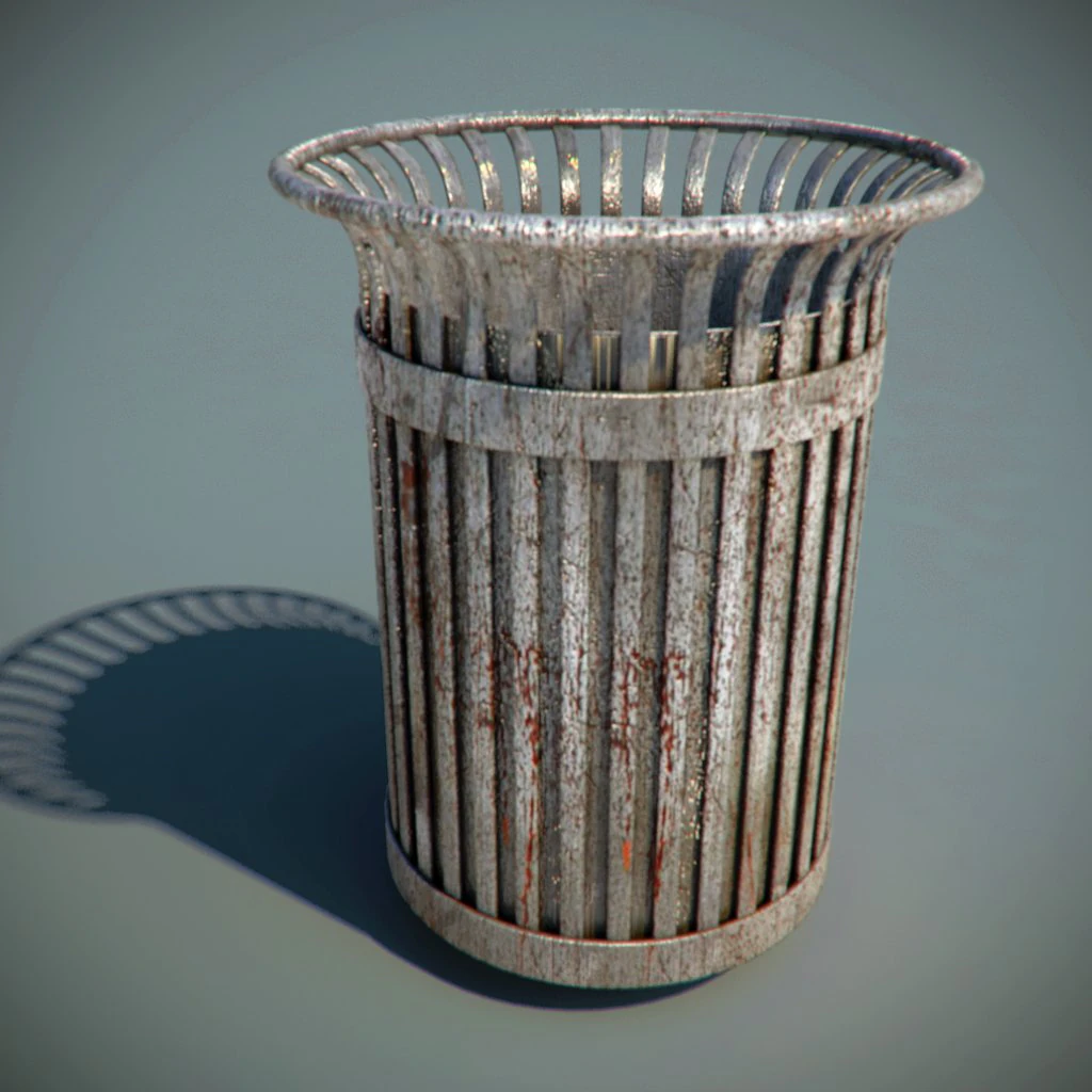 trash basket 3D Model .c4d .max .obj .3ds .fbx .stl .blend 