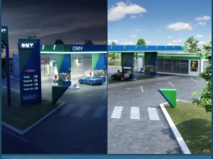 omv gas station day - night 3D Model