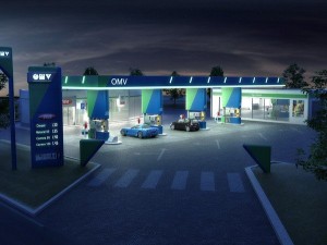 omv gas station day - night 3D Model