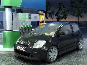 omv gas station day - night 3D Model