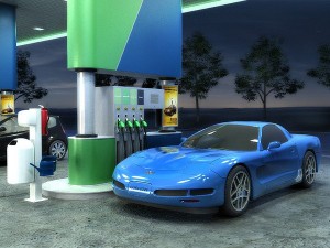 omv gas station day - night 3D Model