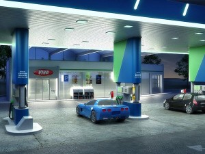 omv gas station day - night 3D Model