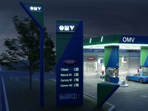 omv gas station day - night 3D Model