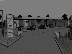 omv gas station day - night 3D Model