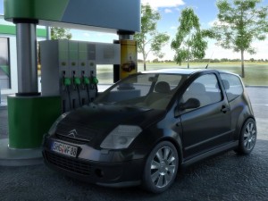 omv gas station Modèle 3D