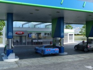 omv gas station Modèle 3D