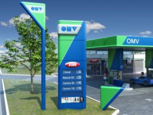 omv gas station Modèle 3D