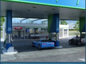 omv gas station Modèle 3D