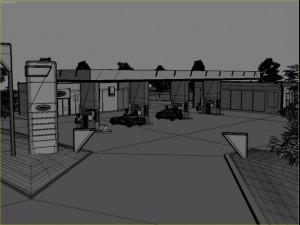 omv gas station Modèle 3D