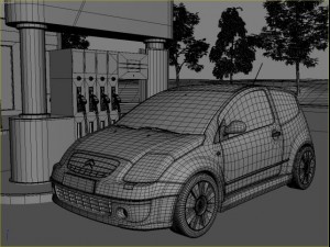 omv gas station Modèle 3D