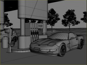 omv gas station Modèle 3D