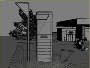 omv gas station Modèle 3D