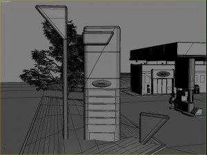 omv gas station 3D Model