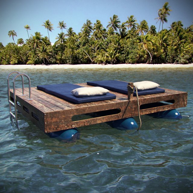 pontoon 3D Model .c4d .max .obj .3ds .fbx .stl .blend 