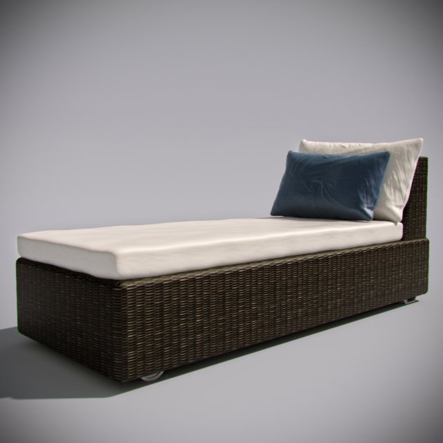 beach sunbed Model 3D .c4d .max .obj .3ds .fbx .stl .blend
