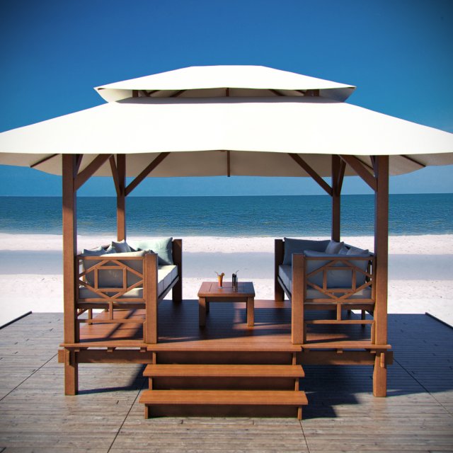 beach sunbed Modèle 3D .c4d .max .obj .3ds .fbx .stl .blend 