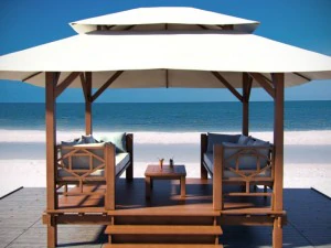 kursi berjemur di pantai Model 3D