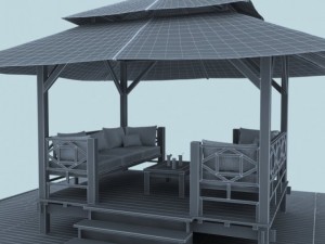 beach sunbed Modèle 3D