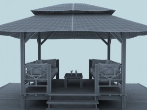 beach sunbed Modèle 3D